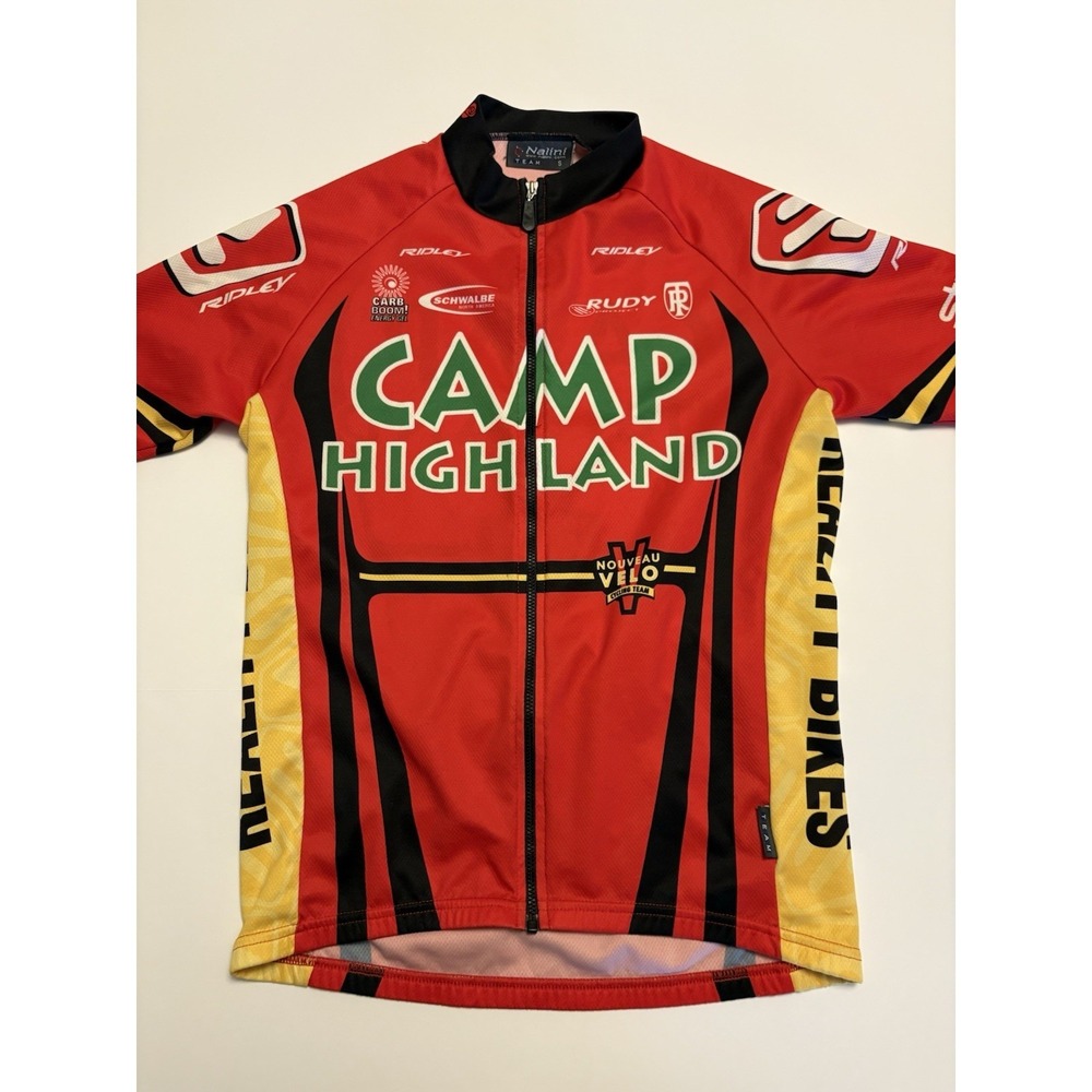 Nalini Camp Highland Cycling Jersey Men's Small Red Yellow Full Zip Bike Team